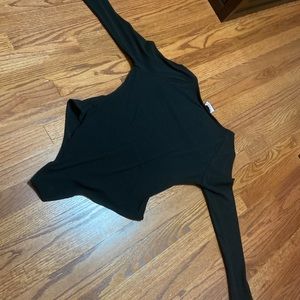 Woman’s Black long sleeve square neck body suit size large wore once